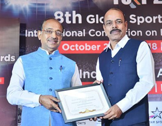 RYDT receives best NGO Promoting Sports accolade for the Anantapur Sports Academy at the India Sports Awards Part of the Turf (2018)