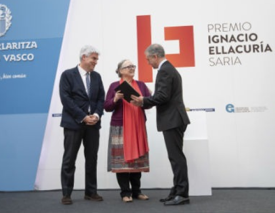 Anne Ferrer presented with the award "Ignacio Ellacuria de Cooperacion 2019 by the Basque Government (Spain, 2019)